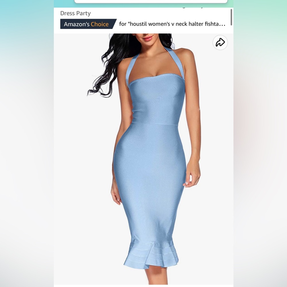 “Ice blue” Bodycon dress in size M like new